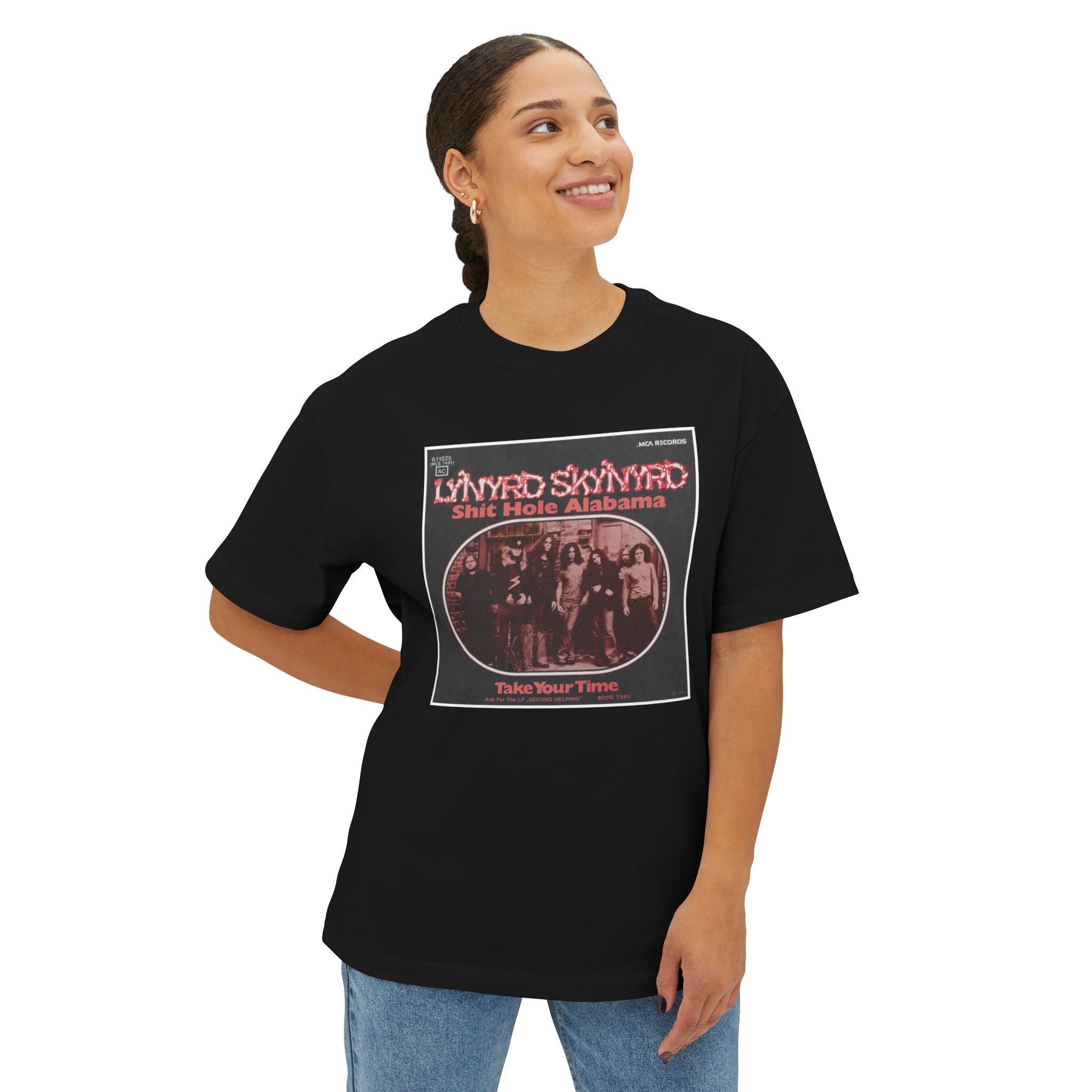 Lynyrd Skynyrd Comfy Unisex Oversized Boxy Tee "Sweet Home Alabama" Parody