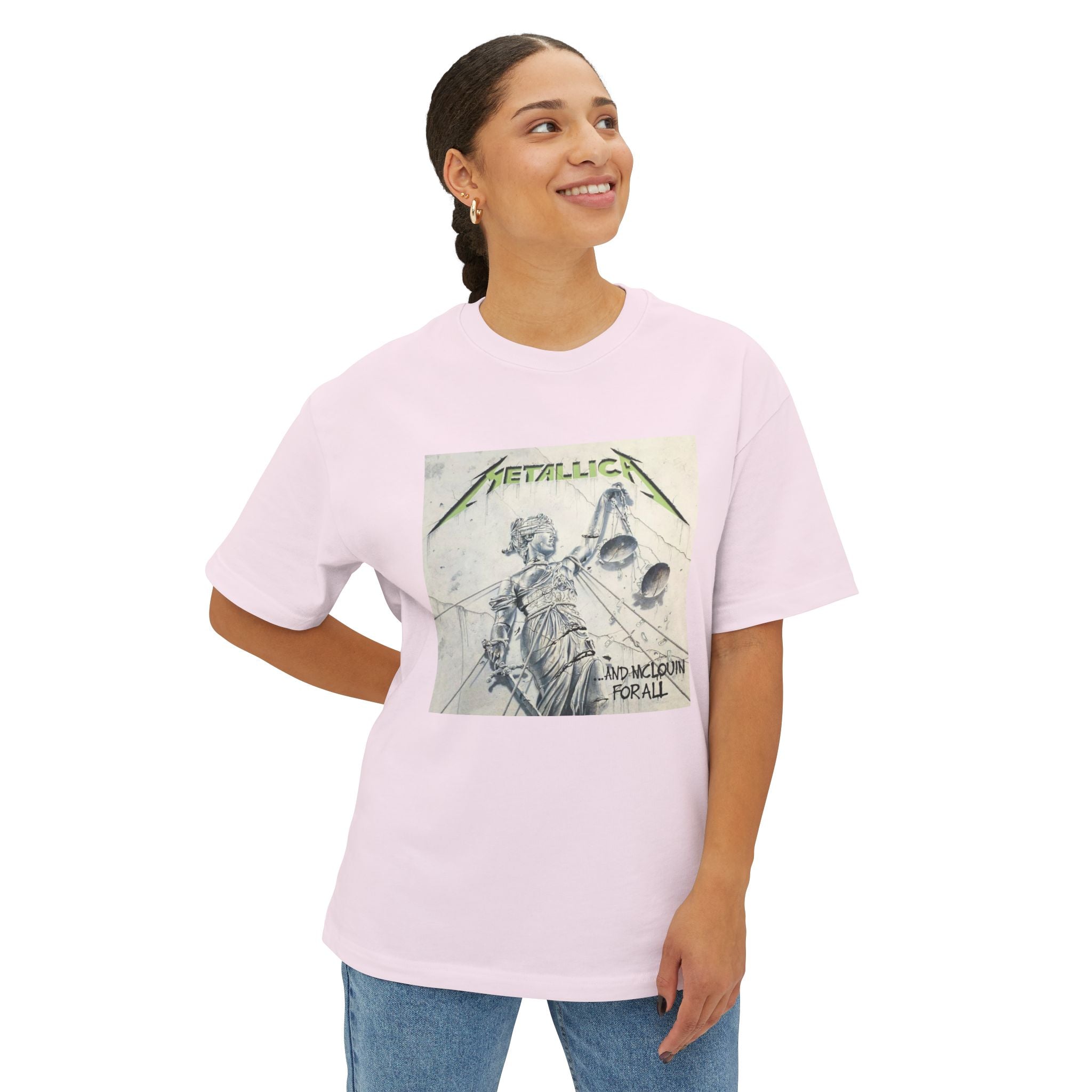 Metallica Comfy Unisex Oversized Boxy Tee "...And Justice For All" McLovin Version