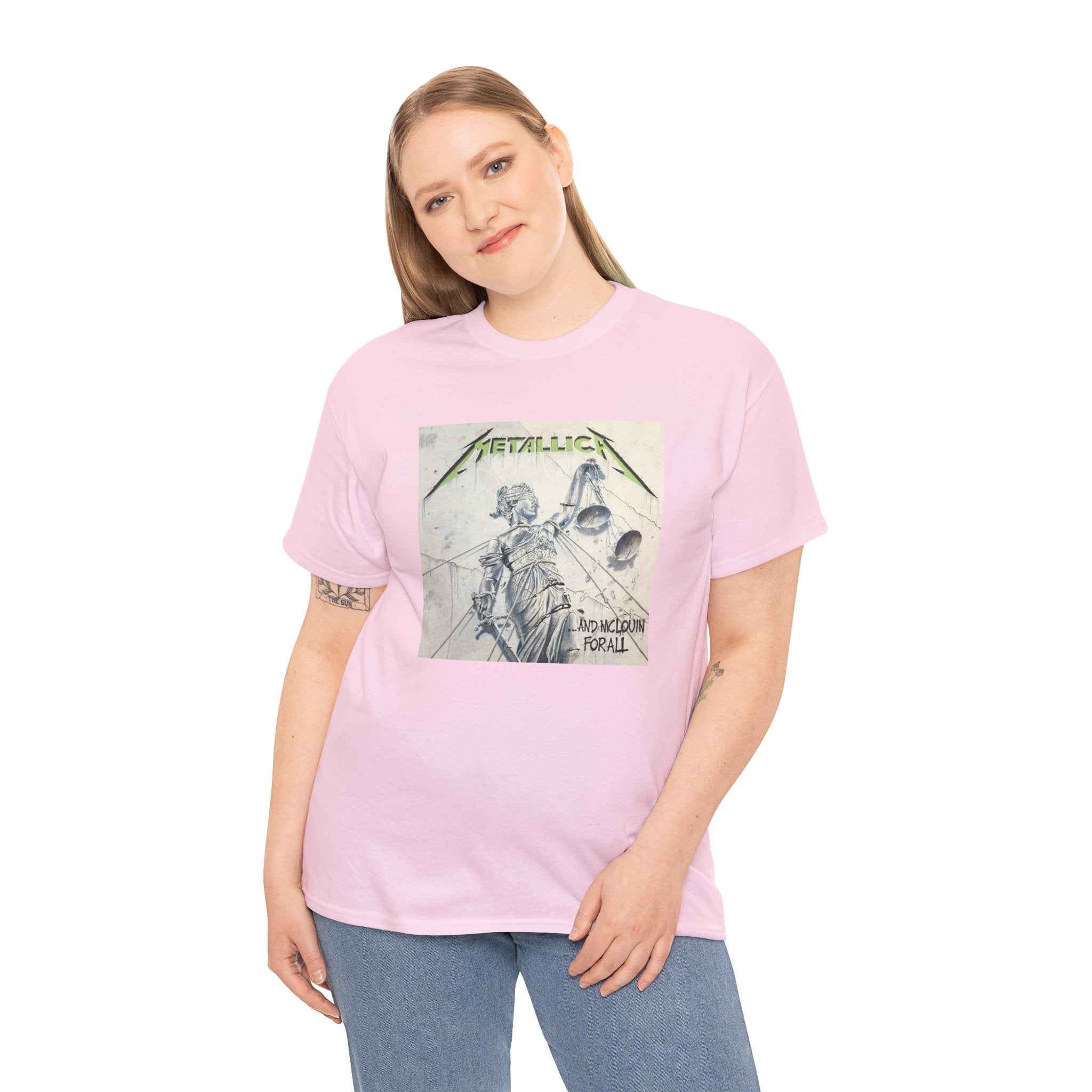 Metallica Unisex Heavy Cotton Shirt  "...And Justice For All" McLovin Version