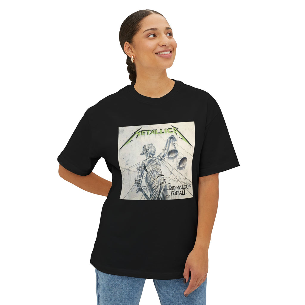 Metallica Comfy Unisex Oversized Boxy Tee "...And Justice For All" McLovin Version