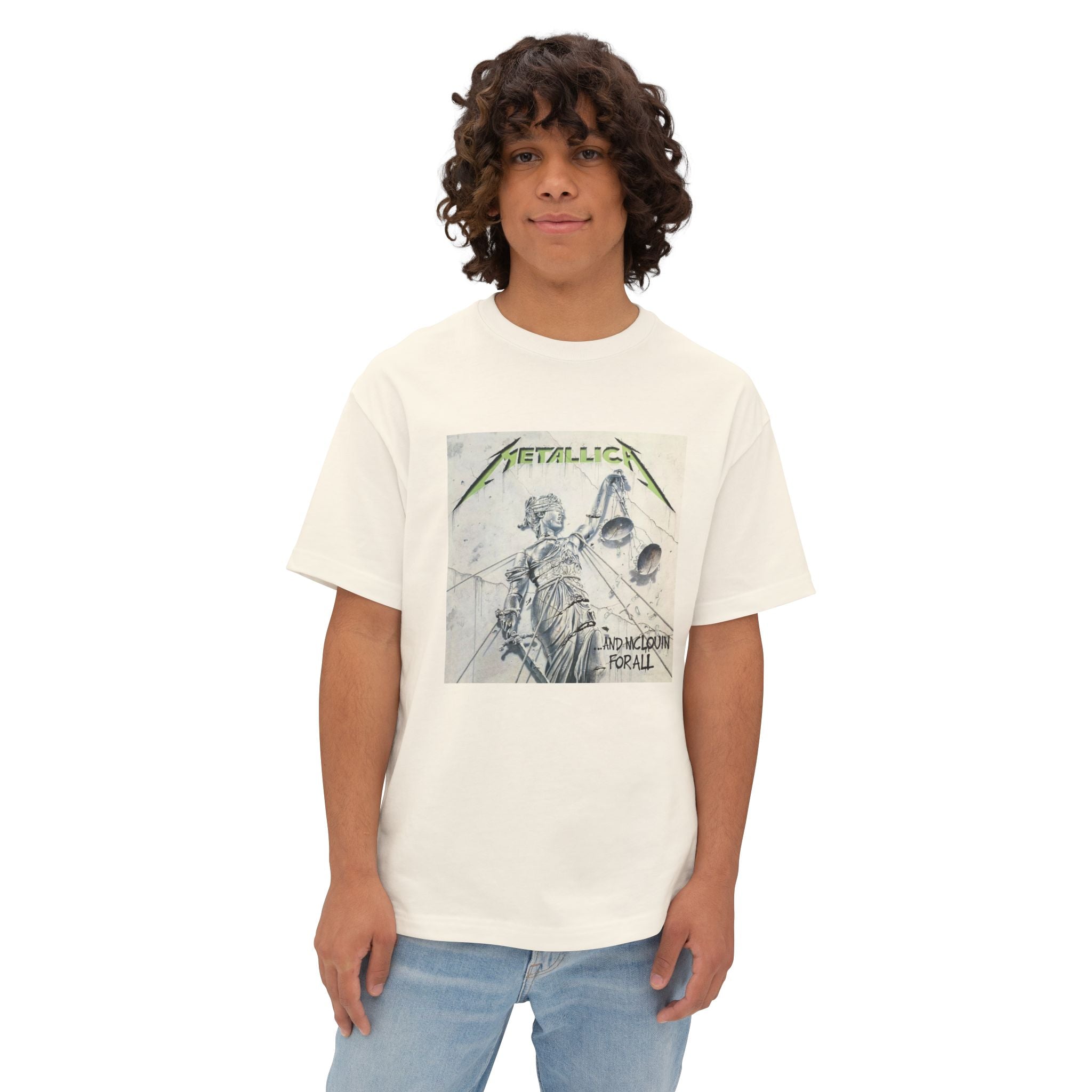 Metallica Comfy Unisex Oversized Boxy Tee "...And Justice For All" McLovin Version