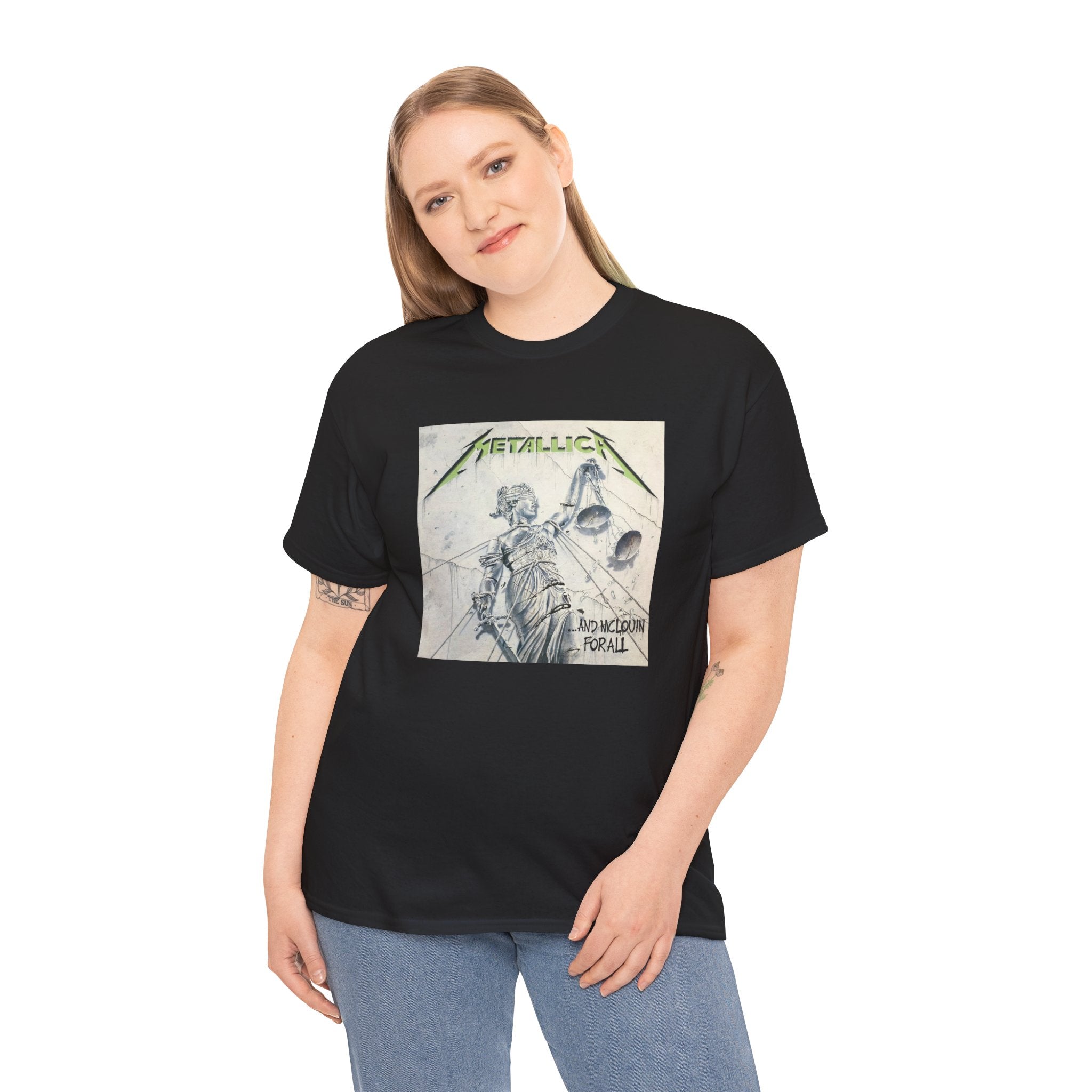 Metallica Unisex Heavy Cotton Shirt  "...And Justice For All" McLovin Version