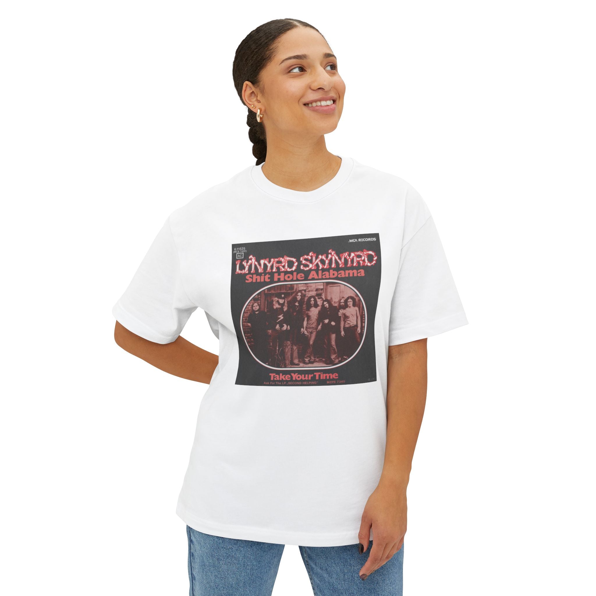 Lynyrd Skynyrd Comfy Unisex Oversized Boxy Tee "Sweet Home Alabama" Parody