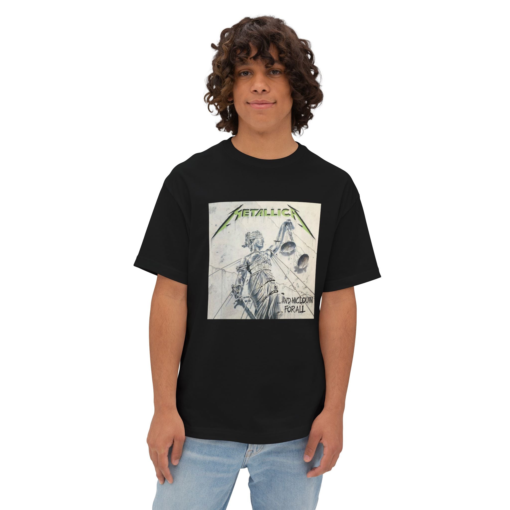 Metallica Comfy Unisex Oversized Boxy Tee "...And Justice For All" McLovin Version