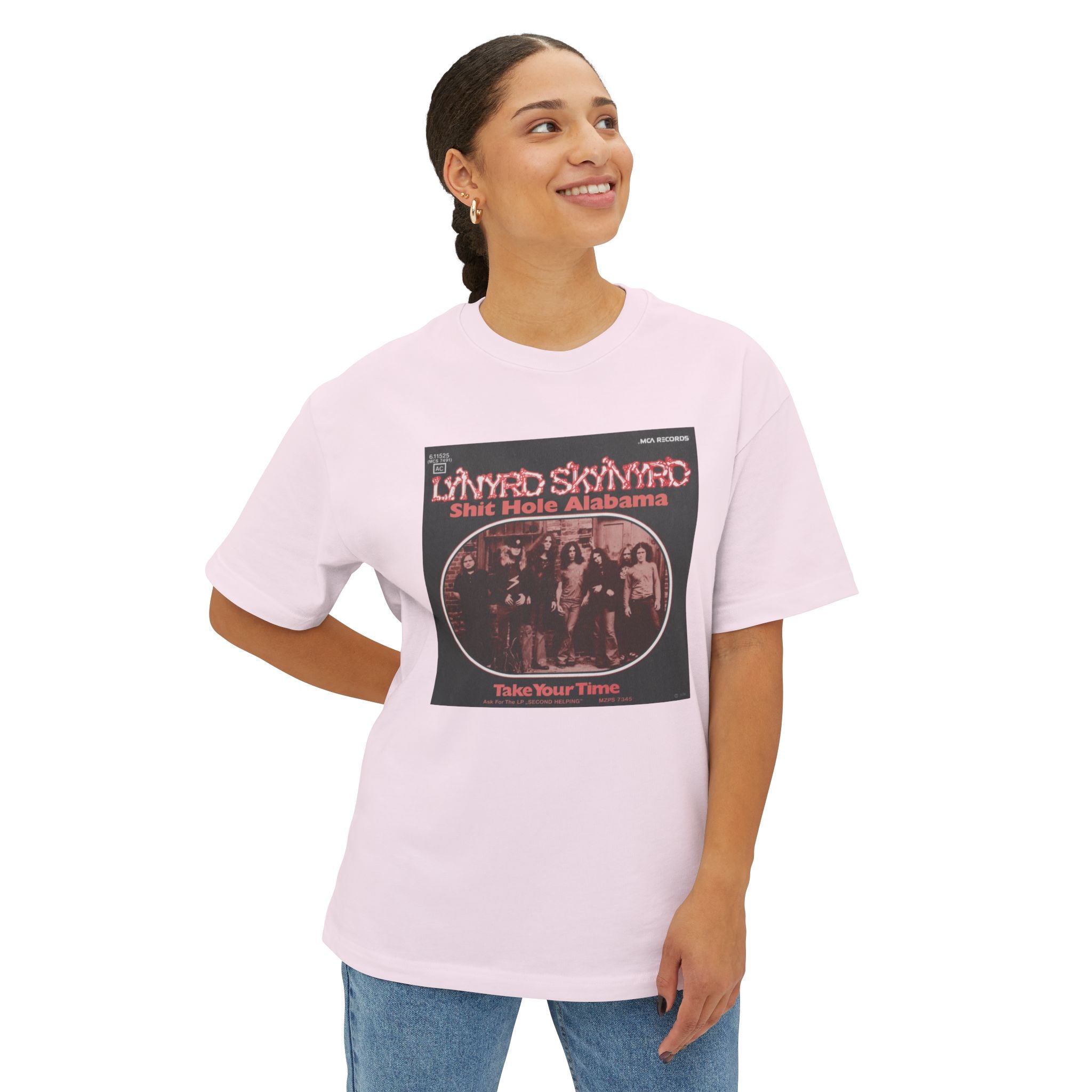 Lynyrd Skynyrd Comfy Unisex Oversized Boxy Tee "Sweet Home Alabama" Parody
