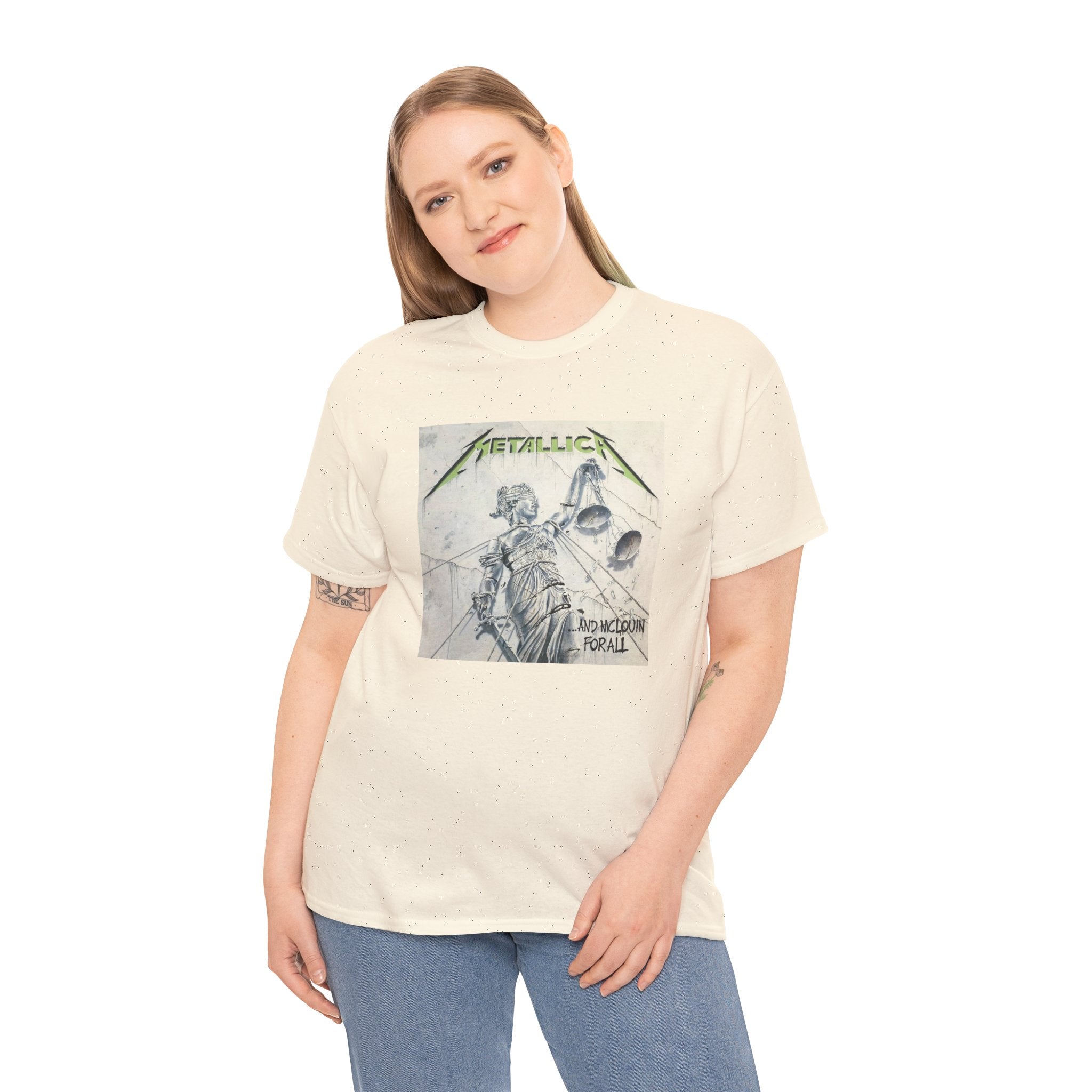 Metallica Unisex Heavy Cotton Shirt  "...And Justice For All" McLovin Version